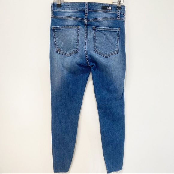 KUT from the KLOTH Donna high rise ankle skinny button up raw hem jeans - 2 - Picture 2 of 8